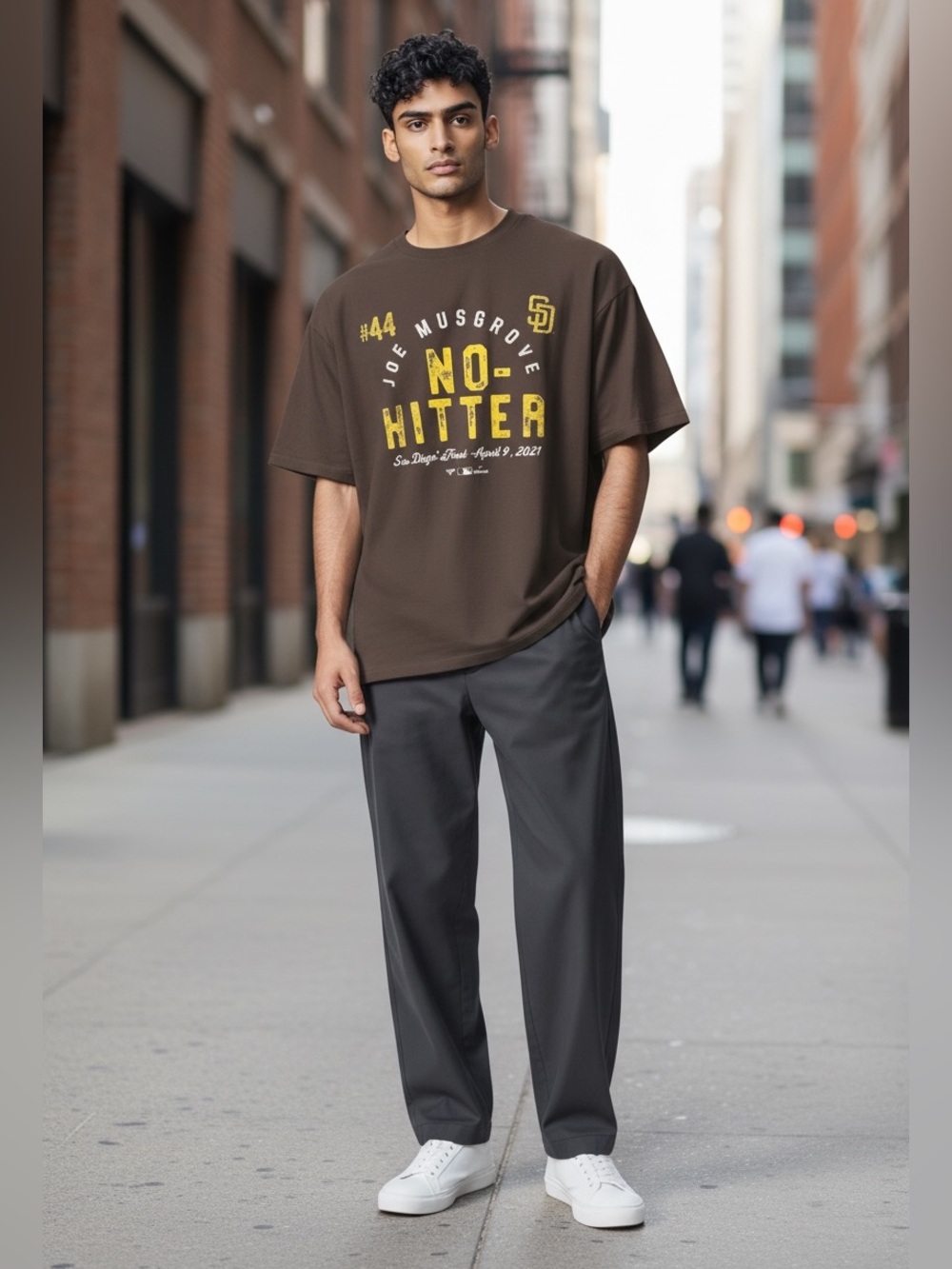 San Diego Padres Joe Musgrove No-Hitter Graphic Tee - Brown & Yellow
